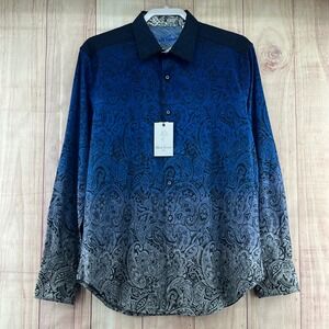 Robert Graham Blue Paisley Print Classic Fit Stretch Long Sleeve Button Shirt M